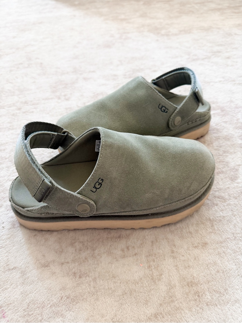 UGG Goldenstar Women’s Moss Green Suede Clogs - Picture 4 of 8
